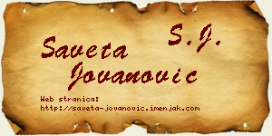 Saveta Jovanović vizit kartica